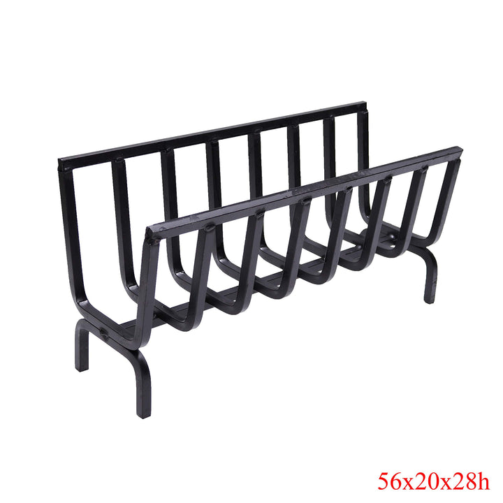 Holzregal Eisen für Kamin und Grill 56x20x28 cm schwarz - Bild 2