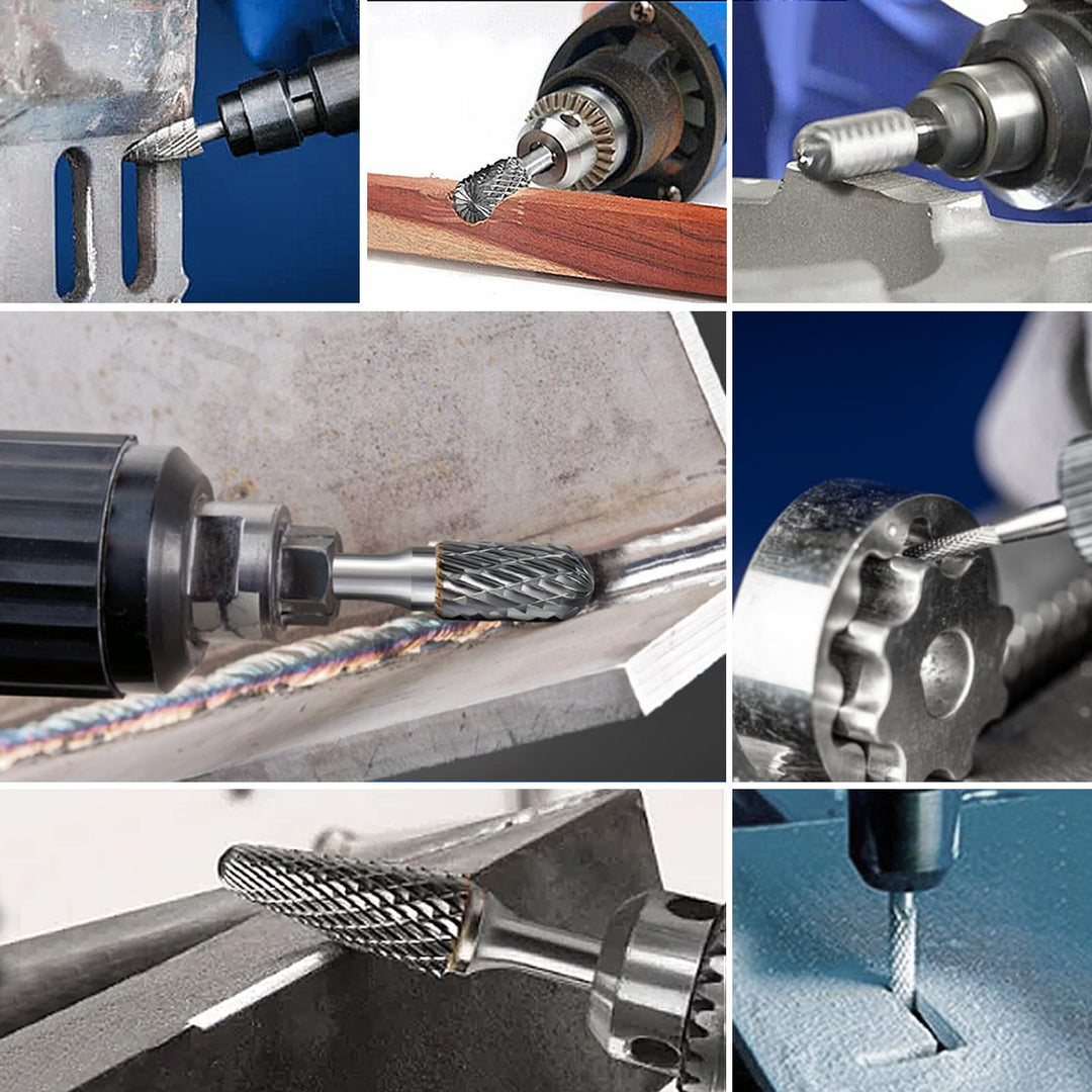 Hartmetall Frässtifte Set 10-tlg. 6mm Schaft für Metall und Holz - Bild 5