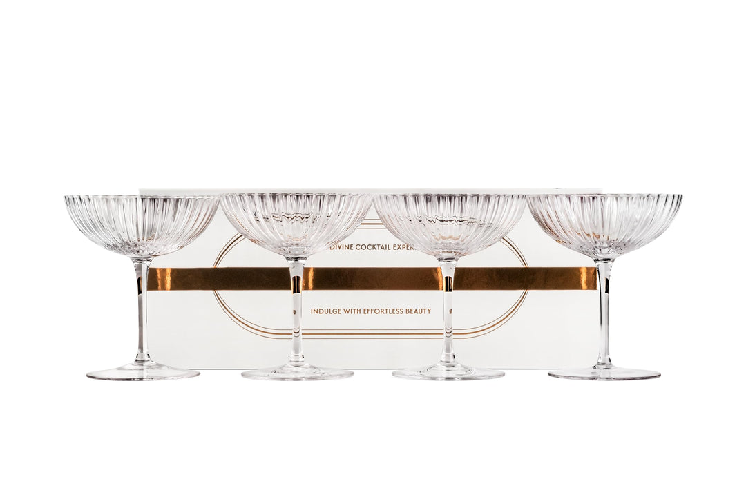 Coupe Cocktailgläser 4er Set Kristall 240 ml Muschel-Design - Bild 6