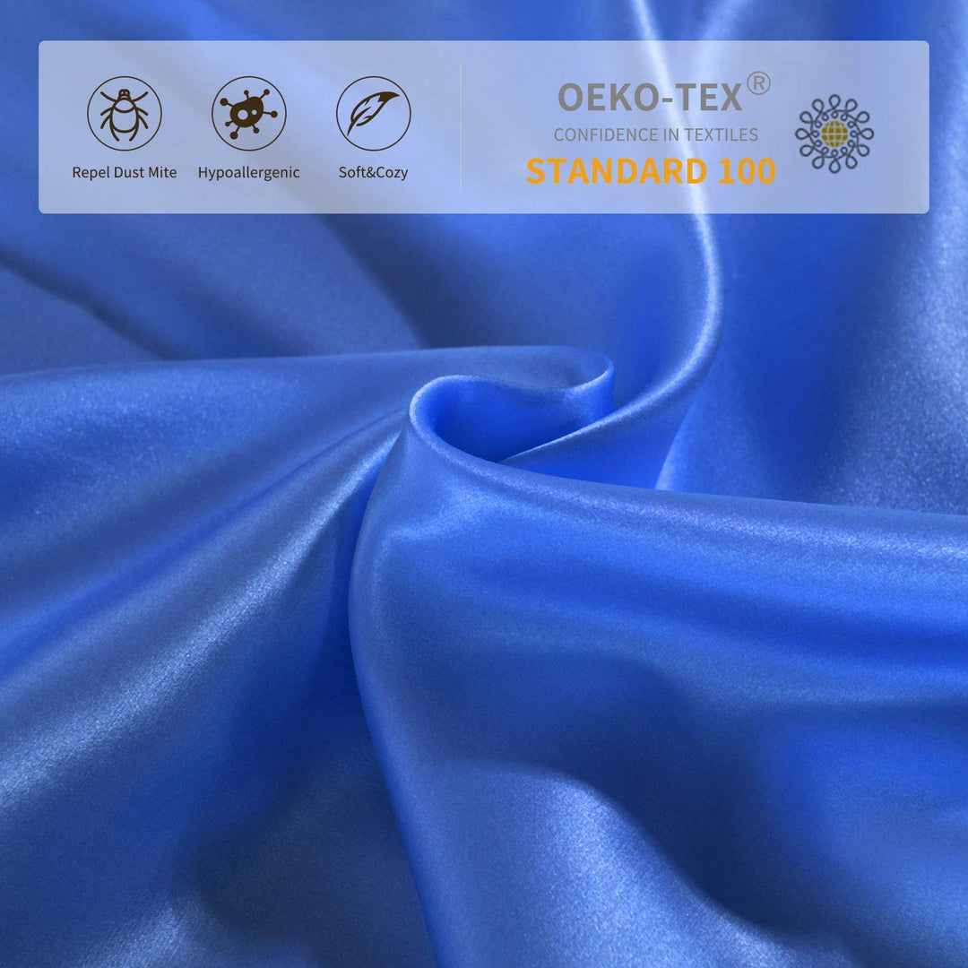 Seidenkissenbezug 22 Momme 100% Maulbeerseide 2er-Set 50x90 cm Blau - Bild 4