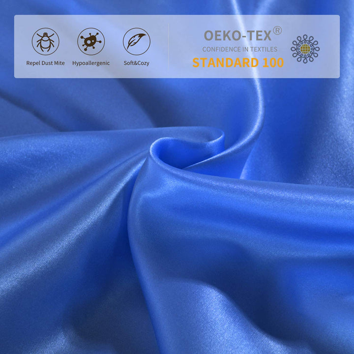 Seidenkissenbezug 22 Momme 100% Maulbeerseide 2er-Set 50x90 cm Blau - Bild 4