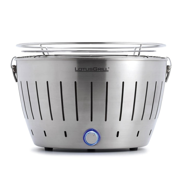 Holzkohlegrill Edelstahl raucharme mit USB 34 cm Balkon Camping