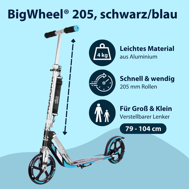 Cityroller Aluminium 205mm klappbar höhenverstellbar bis 100 kg - Bild 2