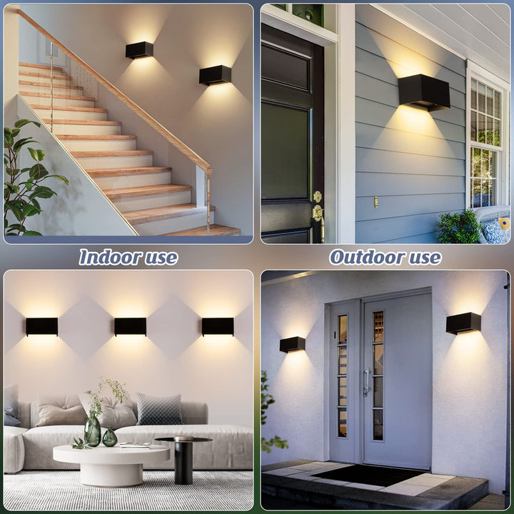 LED Wandleuchte 24W 2er-Set Aluminium IP65 3000K Innen/Aussen - Bild 6
