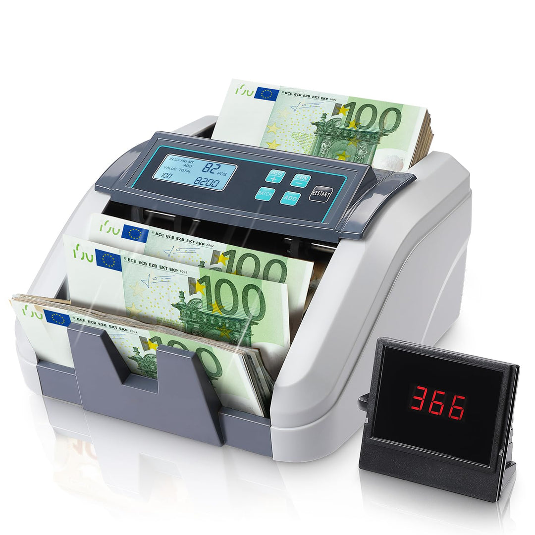 Geldscheinzähler EUR mit UV/MG/IR/MT-Erkennung 1100 Blatt/min