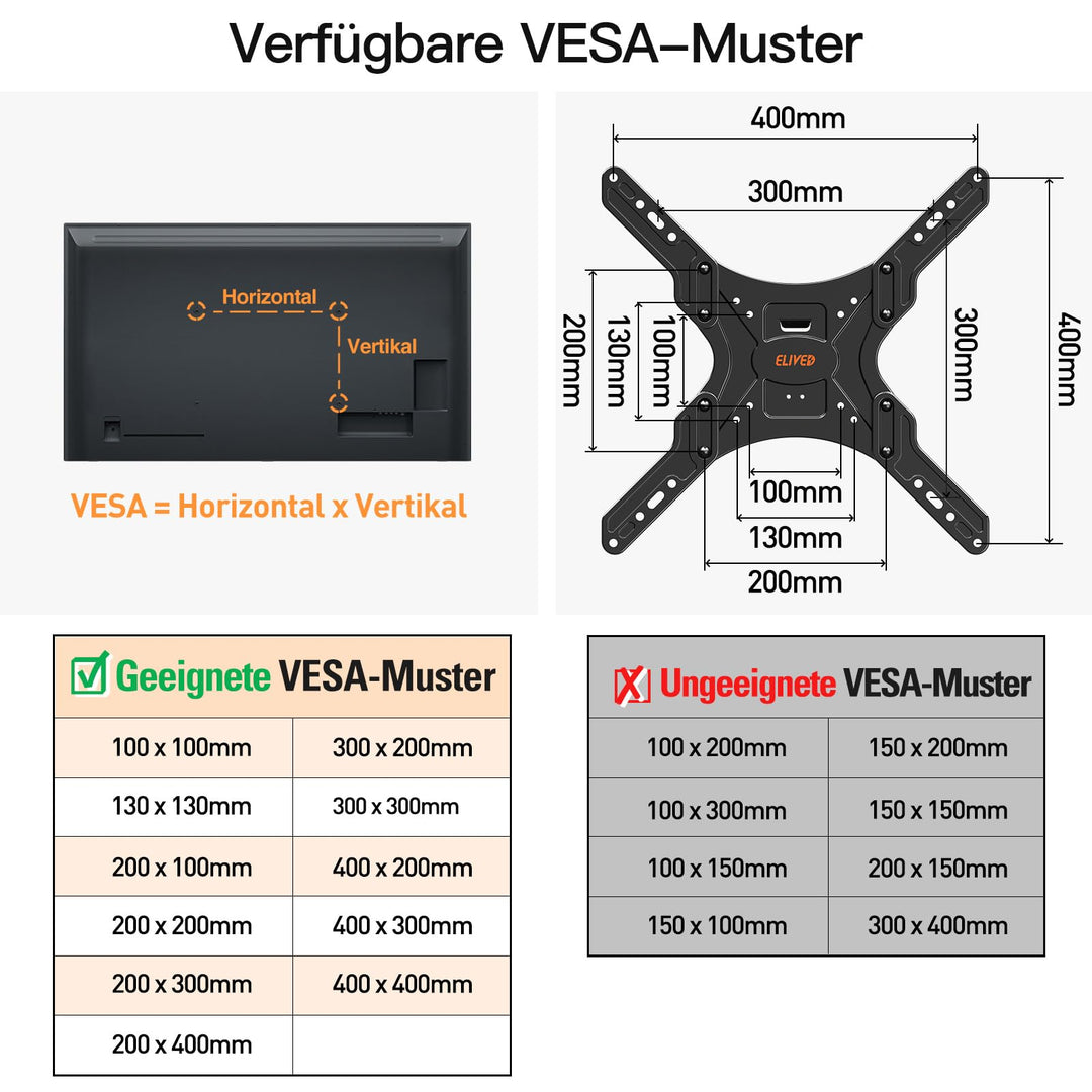 TV Wandhalterung 950mm langer Arm schwenkbar für 26-65 Zoll - Bild 9
