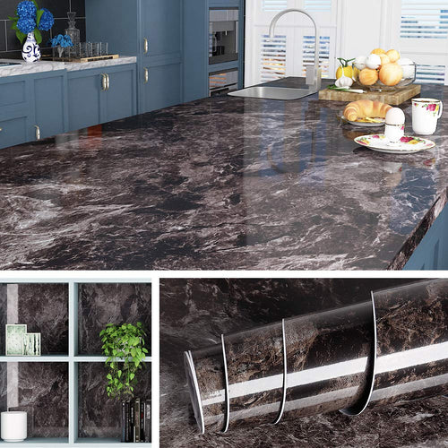 Klebefolie Marmor Dunkel selbstklebend 500x90 cm wasserfest PVC