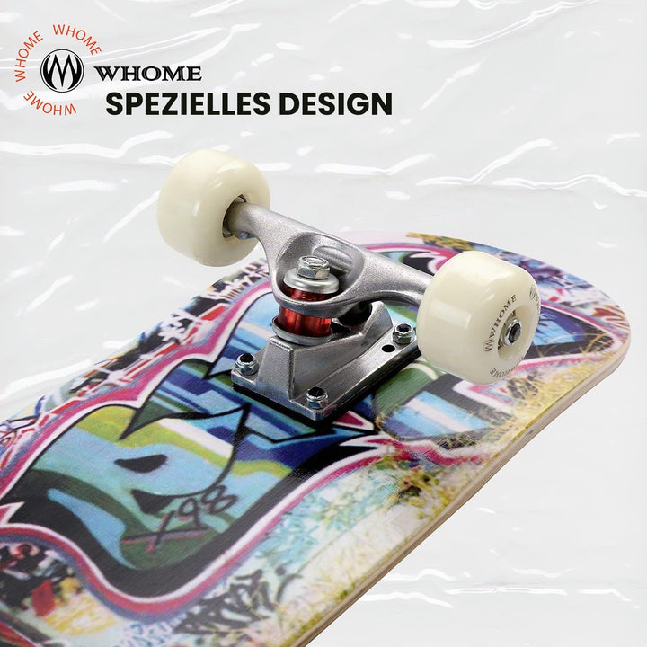 Skateboard Komplett 31x8 Zoll Ahornholz ABEC-9 für Anfänger &amp; Profis - Bild 5