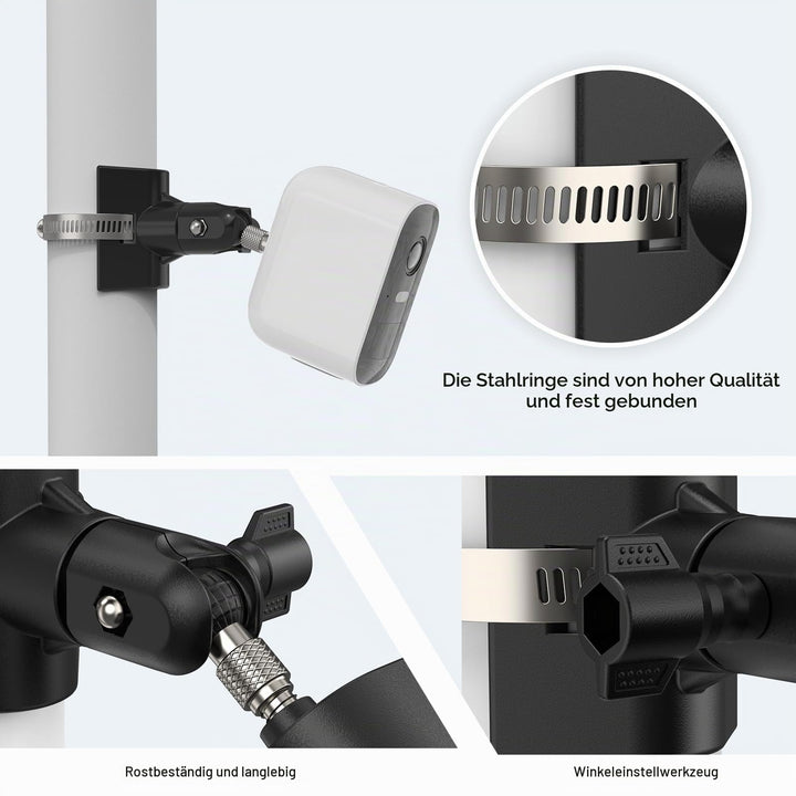 Masthalterung für Überwachungskameras 1/4-Zoll Universal Metall 2er-Set - Bild 4