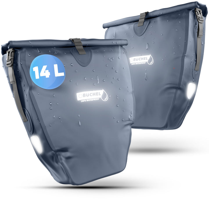 Fahrradtasche Gepäckträger 2er Set 25,4 L wasserdicht mit Schultergurt