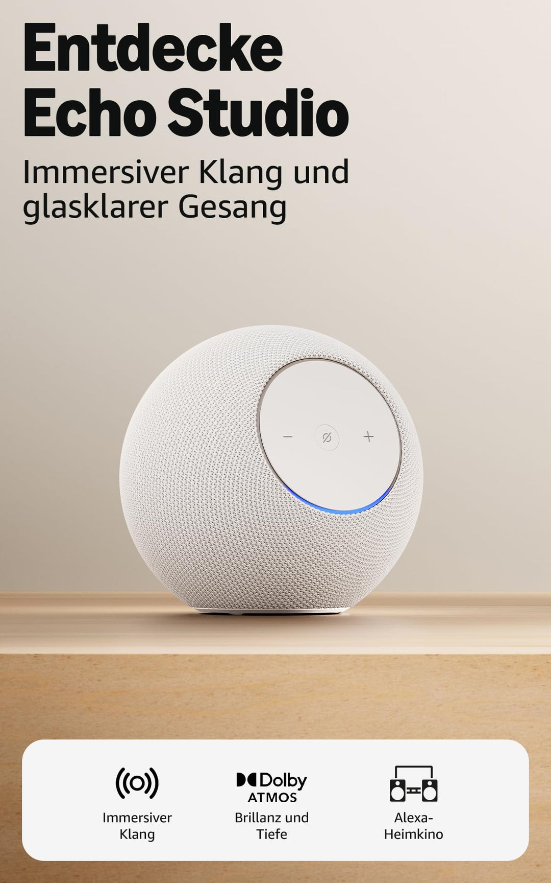 Smart Speaker 3D-Audio Dolby Atmos Alexa kompakt Weiss - Bild 2
