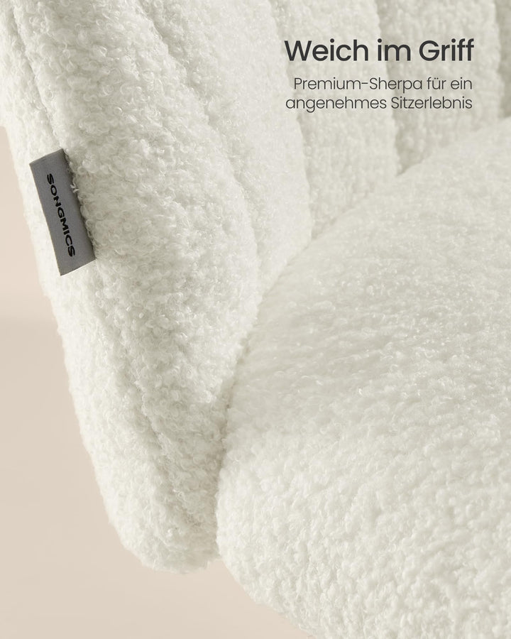 Drehstuhl Teddy-Fleece cremeweiss höhenverstellbar bis 110 kg - Bild 3