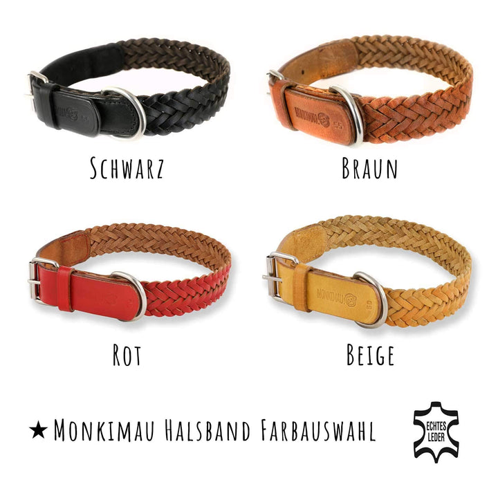 Hundehalsband Echtleder geflochten 30mm breit XL 47-58 cm - Bild 6