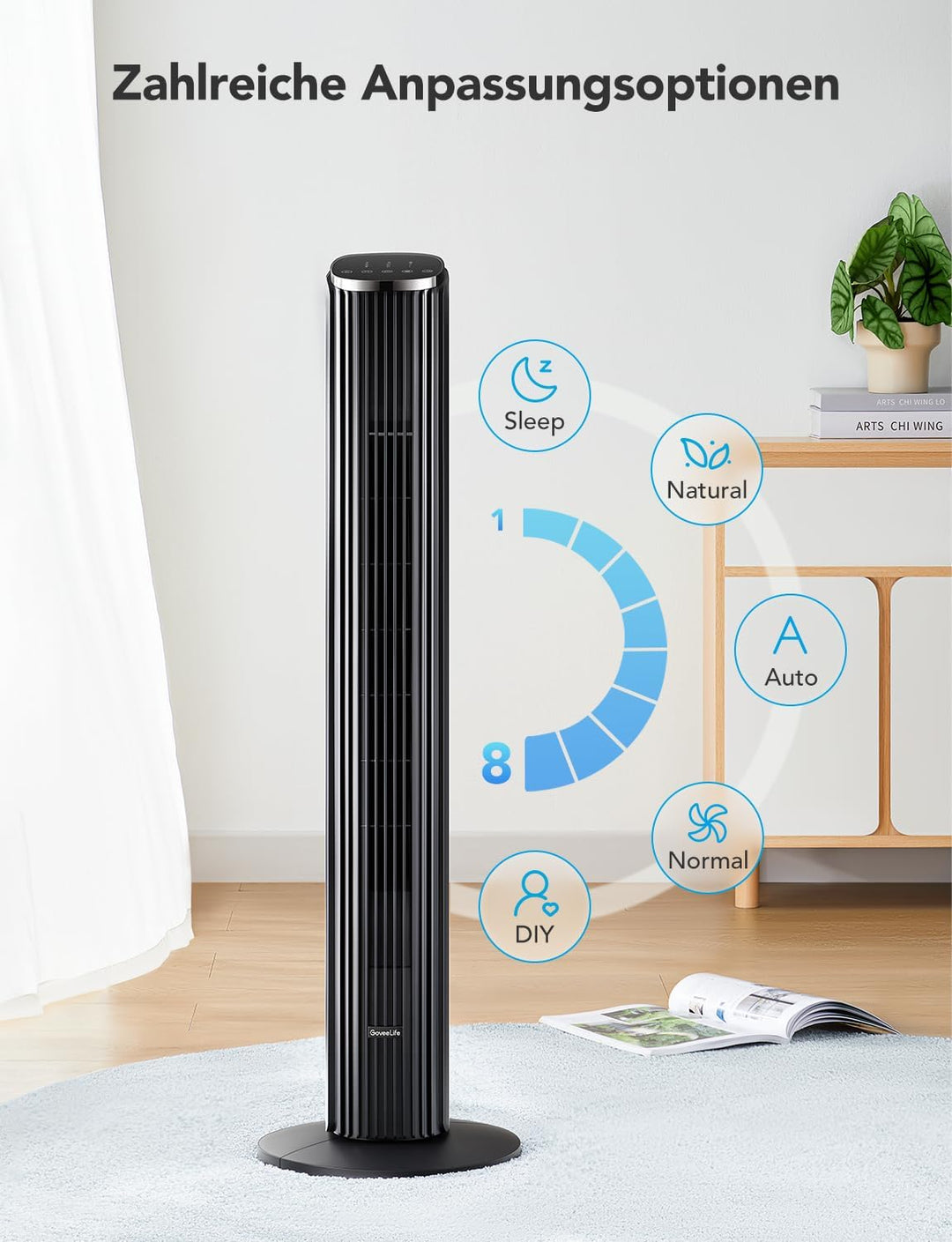 Turmventilator Smart 75° Oszillation 8 Stufen App-Steuerung - Bild 4