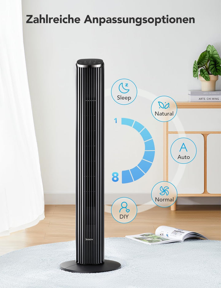 Turmventilator Smart 75° Oszillation 8 Stufen App-Steuerung - Bild 4
