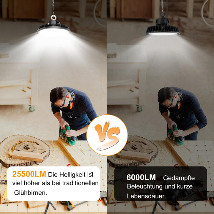 UFO LED Hallenleuchte 150W 25500lm dimmbar 6000K IP65 - Bild 7