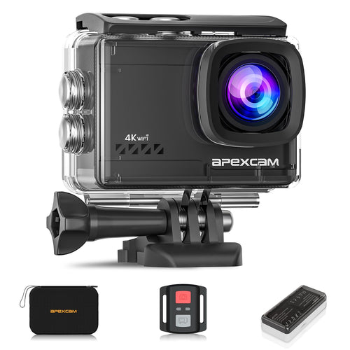 Action Cam 4K60FPS 64MP Wasserdicht 40m EIS Stabilisierung 2 Akkus