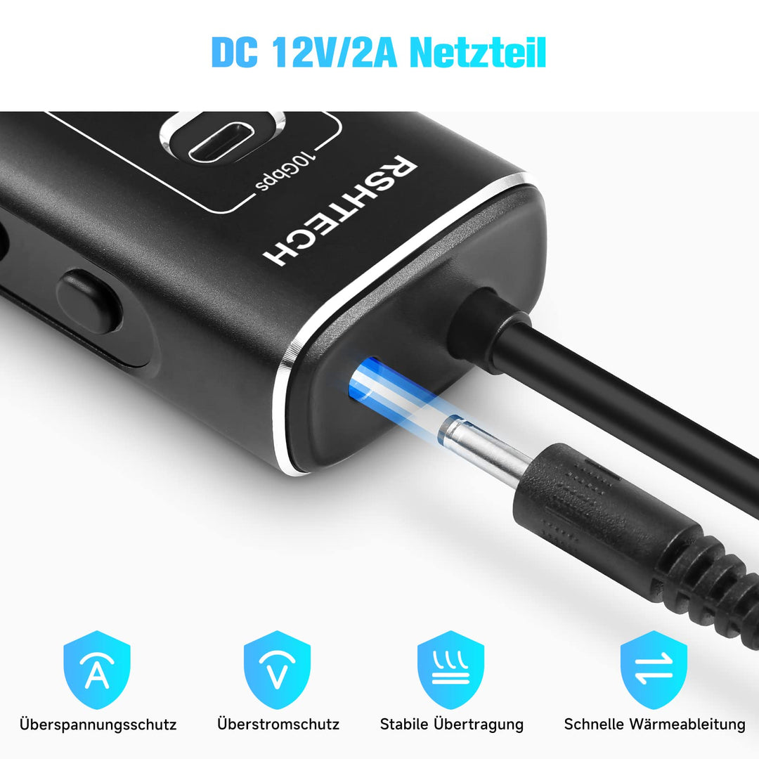 USB-Hub 7-Port mit Netzteil, Einzelschalter, 10 Gbps, Aluminium - Bild 8