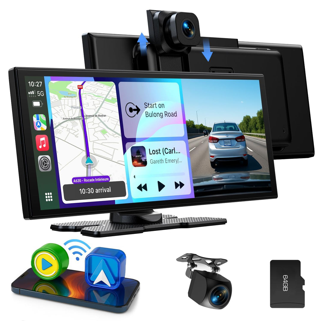 CarPlay Display 10,25 Zoll Wireless mit Dashcam 2.5K – Android Auto