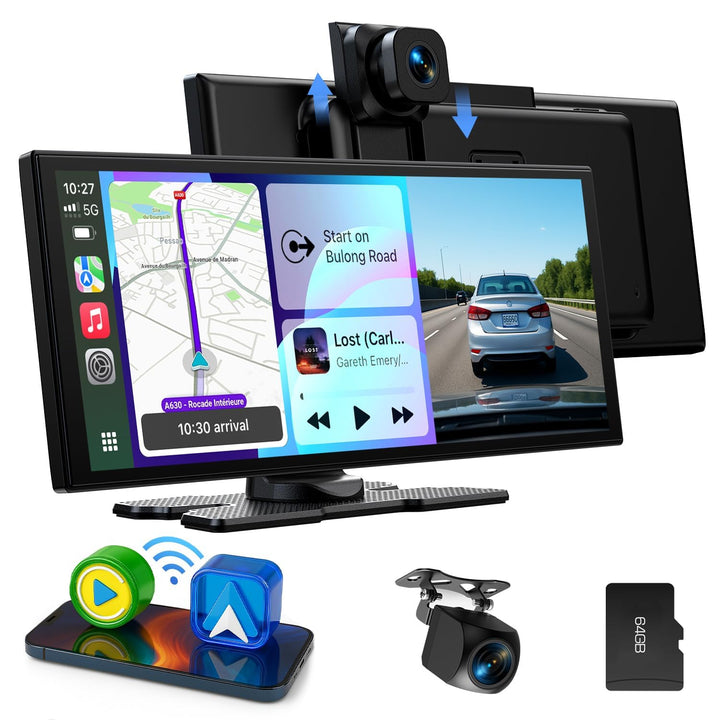 CarPlay Display 10,25 Zoll Wireless mit Dashcam 2.5K – Android Auto
