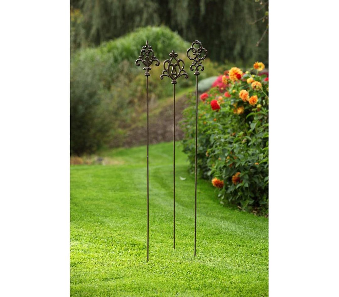 Gartenstäbe Gusseisen Ornament Speer 140 cm 6er-Set edelrostfarben - Bild 5