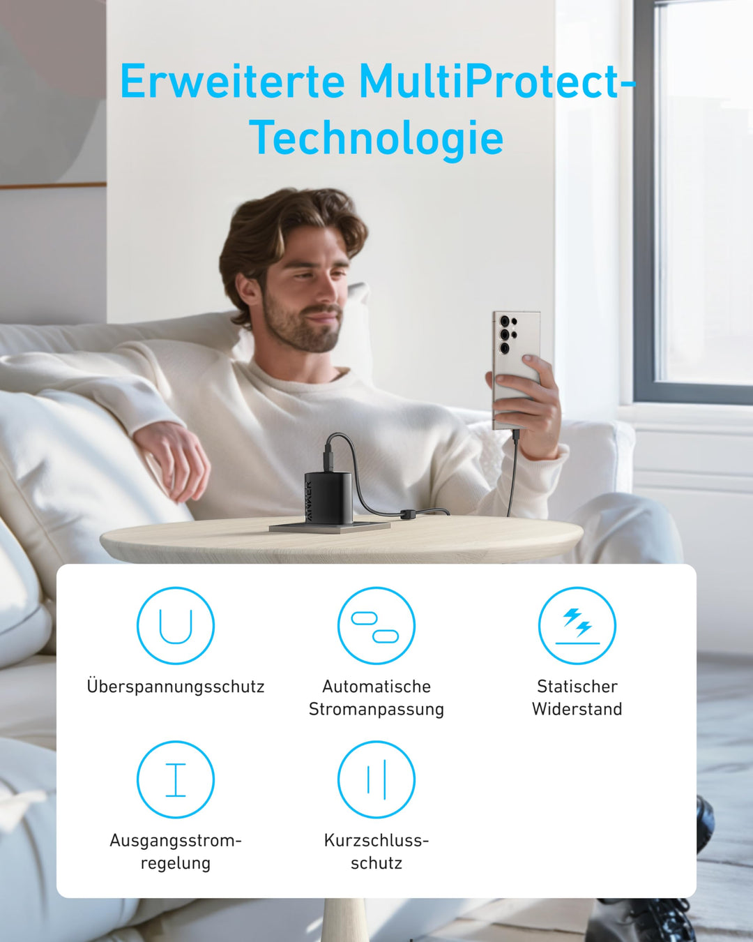 USB-C Ladegerät 45W PPS-Schnellladen mit 2 Kabeln, 2er-Set - Bild 3