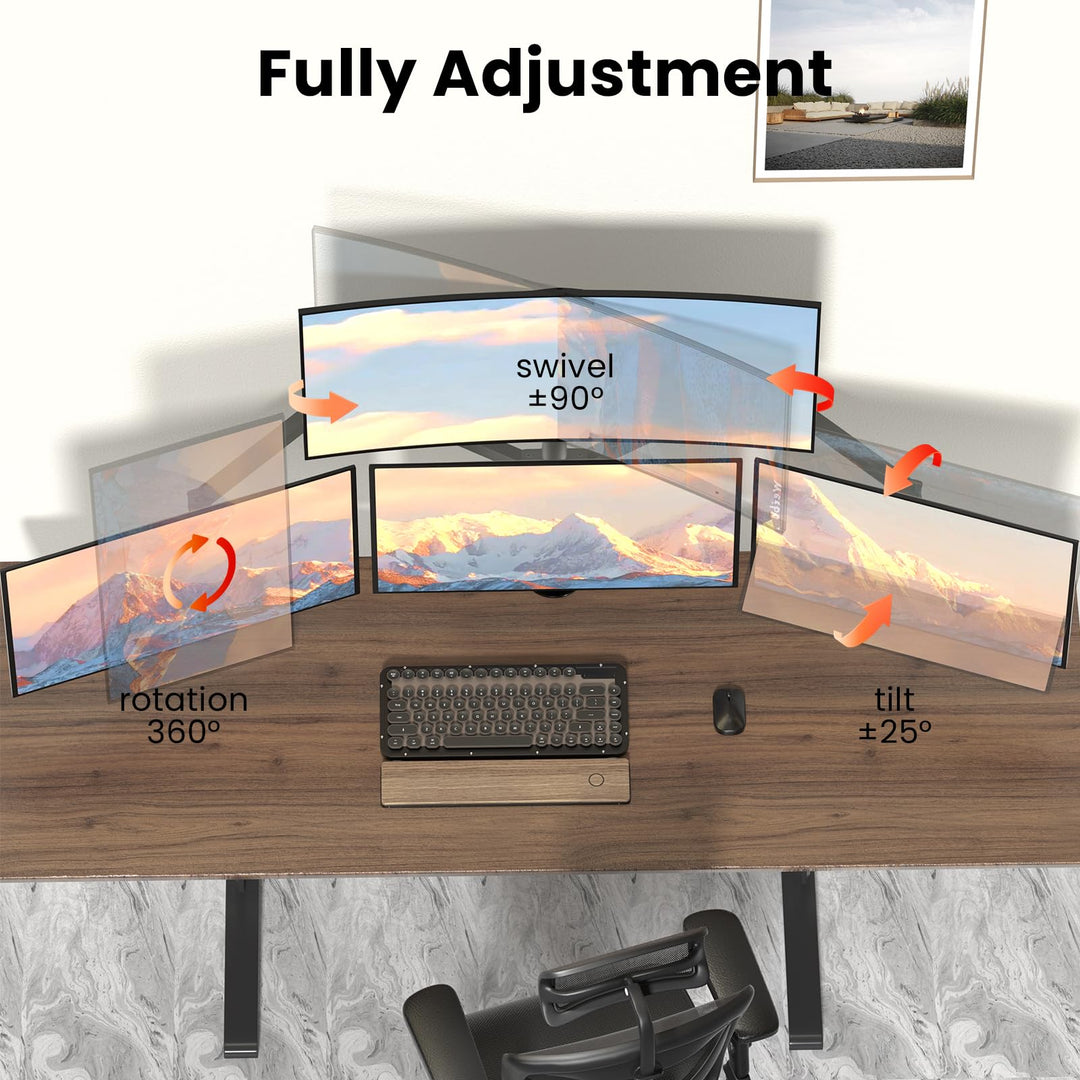 Monitor-Tischhalterung 4-fach 17-32 Zoll Stahl höhenverstellbar VESA 75/100 - Bild 3