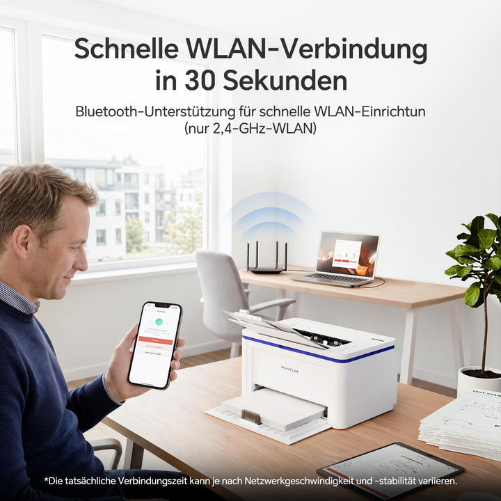 Laserdrucker SW WLAN AirPrint 20ppm mit Startertoner 500 Seiten - Bild 6