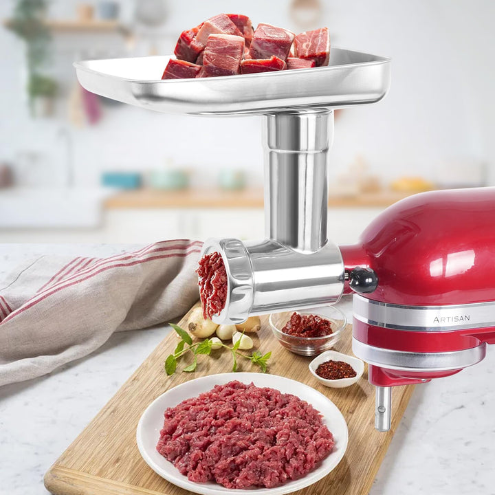 Fleischwolf-Aufsatz Edelstahl für KitchenAid mit 12-teiligem Zubehör - Bild 6