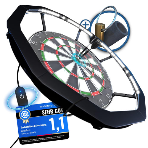 Dartscheiben Beleuchtung 360° Ring LED blendenfrei für 45cm Boards