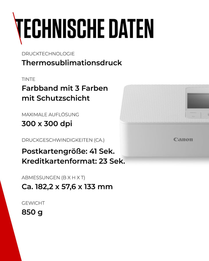 Fotodrucker WLAN Thermosublimation Postkartenformat mit 54 Blatt Papier - Bild 8