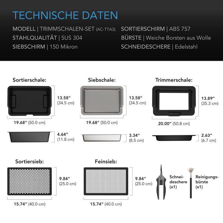 Erntewanne Set 3-teilig mit Sieb 150 Mikron für Pflanzenernte - Bild 6