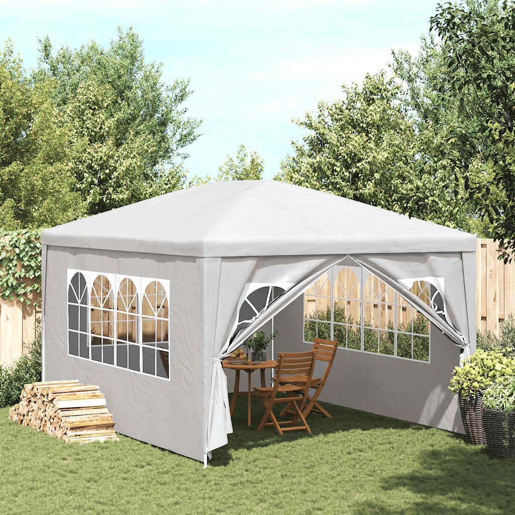 Partyzelt 3x4 m Stahl Polyethylen-Dach wetterfest Weiss - Bild 2