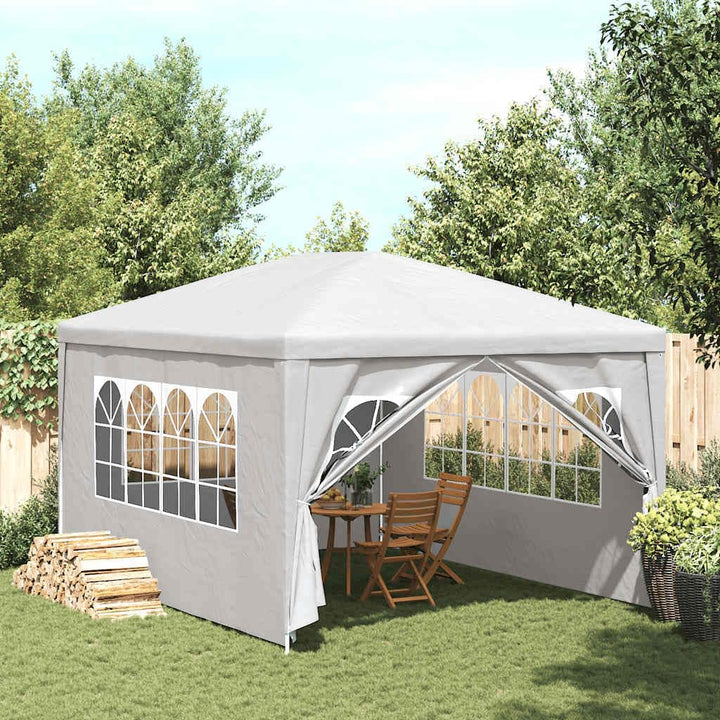 Partyzelt 3x4 m Stahl Polyethylen-Dach wetterfest Weiss - Bild 2
