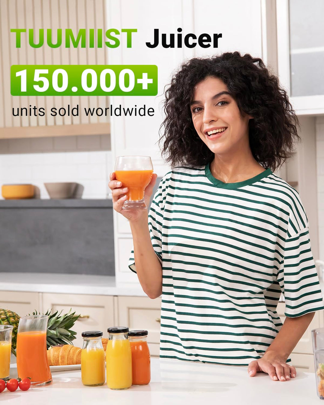Slow Juicer 120mm Einfüllschacht 0,8L für ganze Früchte, Glanzschwarz - Bild 2