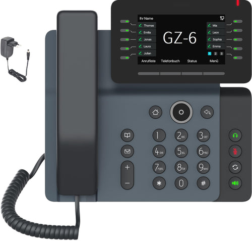 IP-Telefon WLAN Bluetooth 4,3" Display 20 SIP-Leitungen fürs Büro