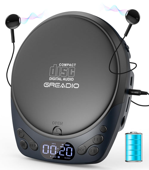CD-Player tragbar wiederaufladbar mit Kopfhörer AUX TF-Karte
