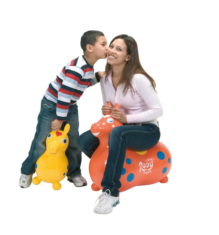 Hüpftier Pferd gross aufblasbar orange Zickzackmuster Kinder - Bild 6
