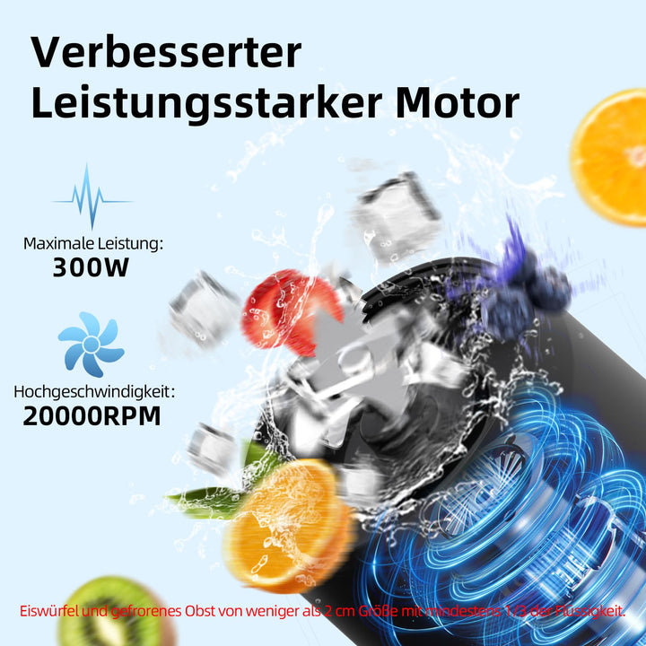 Tragbarer Mixer 700ml mit 6 Edelstahlklingen USB-C wiederaufladbar - Bild 2