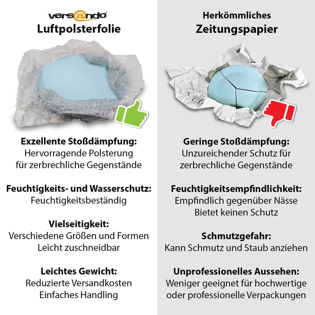 Luftpolsterfolie 2 Rollen à 100m x 50cm transparent PE recyclingfähig - Bild 6