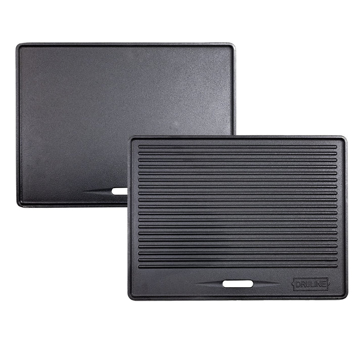 Gusseisen-Wendeplatte 2-in-1 geriffelt &amp; glatt 40x30 cm Gasgrill