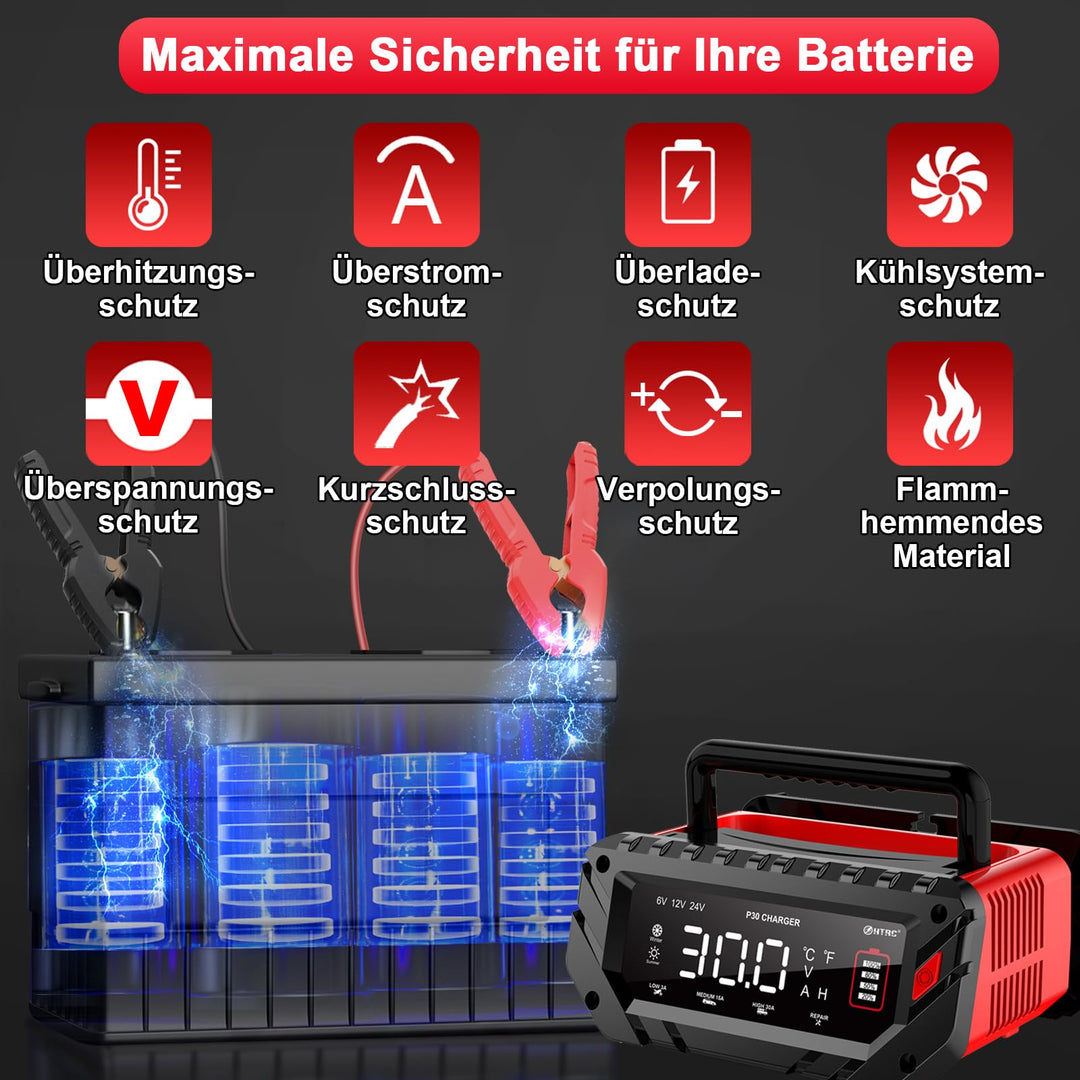 Batterieladegerät KFZ 6V/12V/24V 30A für Lithium und Blei-Säure - Bild 8