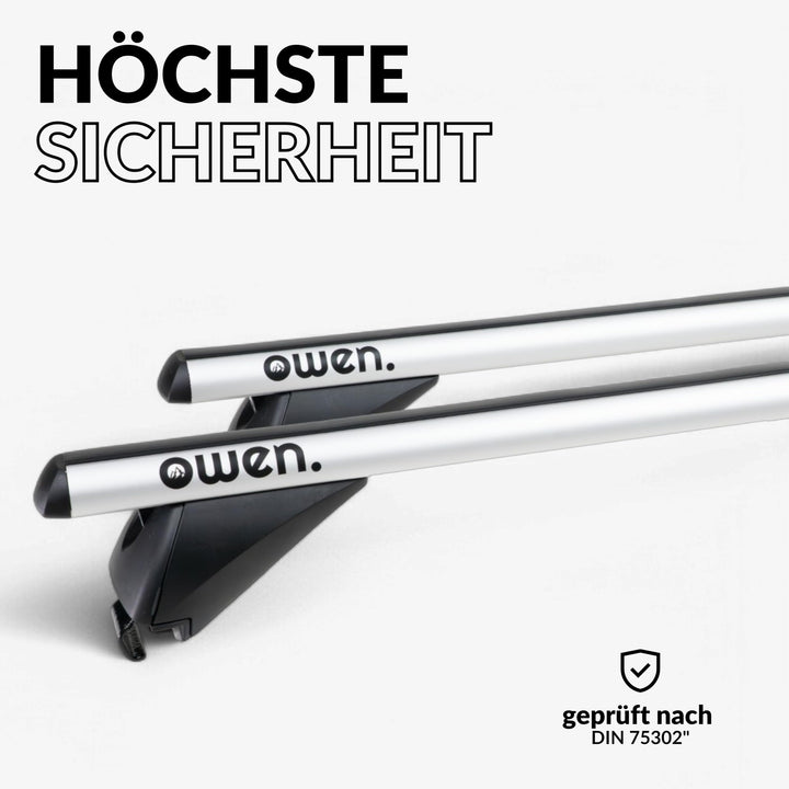 Auto Dachträger geschlossene Reling 120cm Aluminium bis 90kg Silber - Bild 4