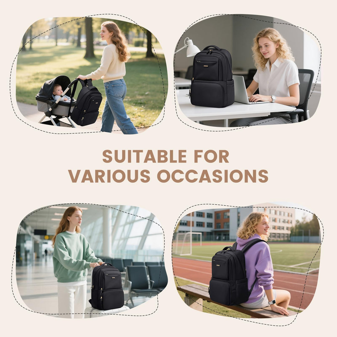 Rucksack mit Kühlfach 16 Zoll Laptop Polyester Schwarz für Arbeit Schule - Bild 8