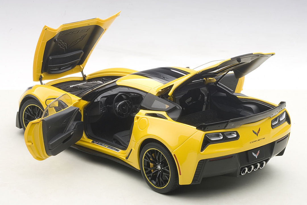 Modellauto Chevrolet Corvette C7 Z06 C7R 2015 Metall 1:18 gelb/schwarz - Bild 5