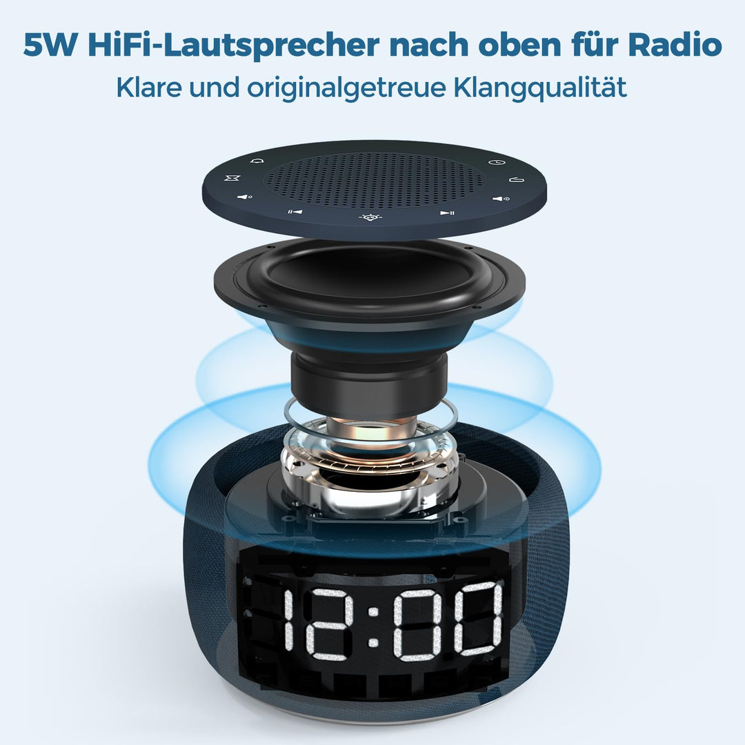 Radiowecker mit UKW-Radio, 7-Farben-Nachtlicht und HiFi-Lautsprecher - Bild 2