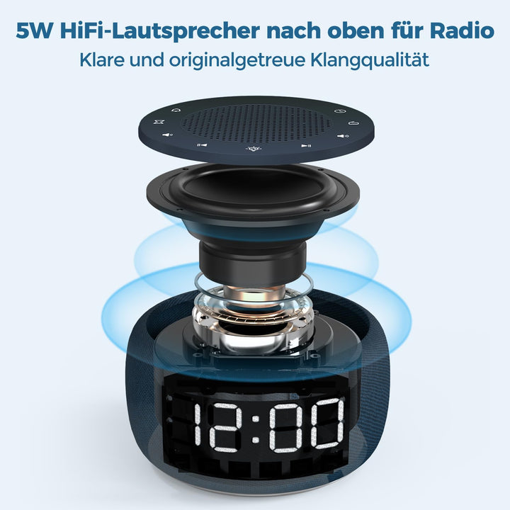 Radiowecker mit UKW-Radio, 7-Farben-Nachtlicht und HiFi-Lautsprecher - Bild 2