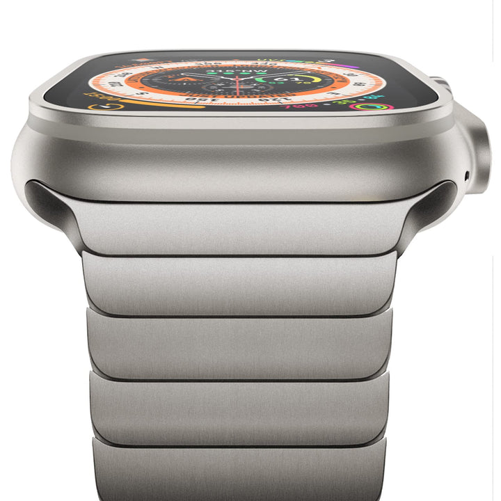Edelstahl Gliederarmband für Apple Watch 49/46/45/44mm Titan