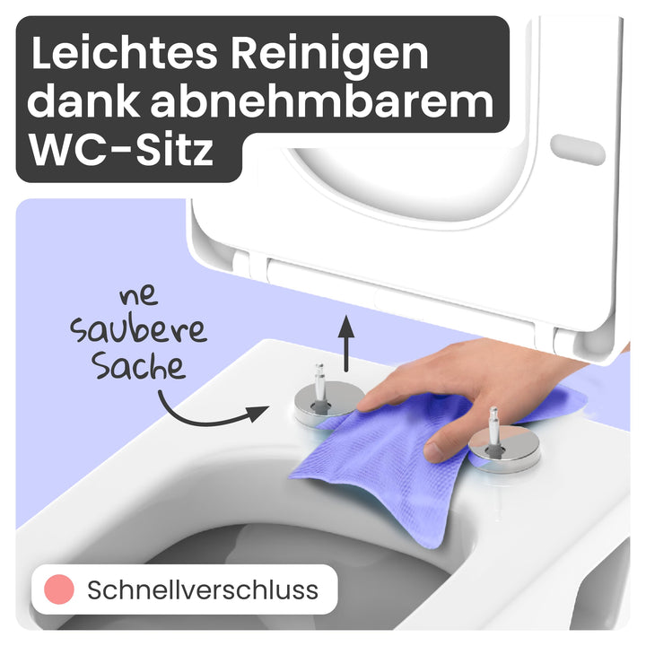 WC-Sitz eckig Duroplast mit Absenkautomatik und Schnellverschluss - Bild 4