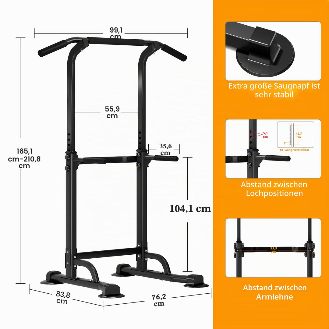 Kraftturm Dip Station höhenverstellbar 165–210 cm für Home-Gym - Bild 7